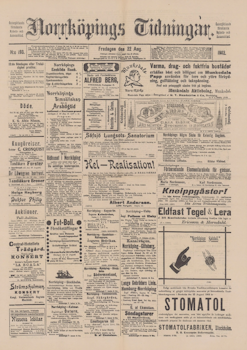 Löpsedel / Förstasida från Norrköping (1902)