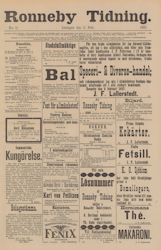 Löpsedel / Förstasida från Ronneby (1893)