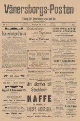 Historisk löpsedel från Vänersborgsposten, år 1903 (Fri frakt!)