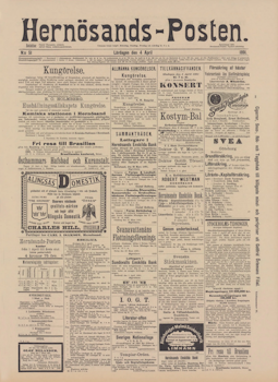 Historisk tidning från Härnösand, år 1891 (Fri frakt!)