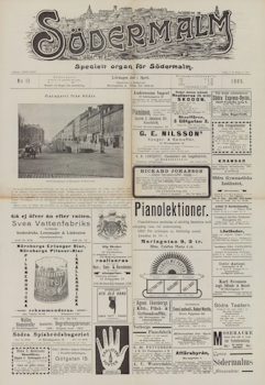 Löpsedel / Förstasida från Stockholm - Södermalm (1905)