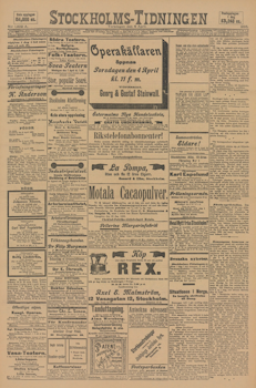 Löpsedel / Förstasida från Stockholm (1895)