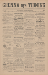 Löpsedel / Förstasida från Gränna (1896)
