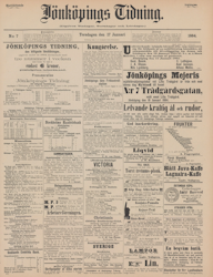 Löpsedel från Jönköping, Småland (1884)