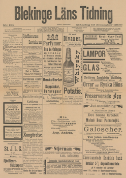 Löpsedel / Förstasida från Karlskrona (1900)