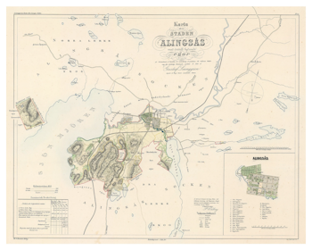 Karta från Alingsås, år 1856