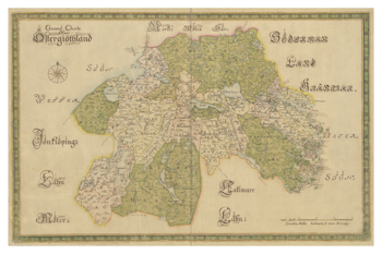 Historisk karta Östergötland, 1600-tal (Fri frakt!)
