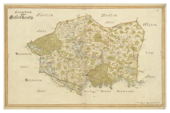 Historik karta över Gästrikland, 1600-tal. (Fri frakt!)