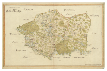 Historik karta över Gästrikland, 1600-tal. (Fri frakt!)