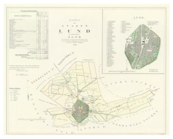Karta från Lund, år 1853