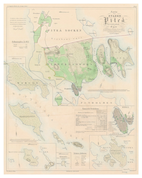 Karta från Piteå, år 1857