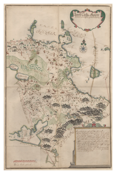 Historisk karta över Askers härad, år 1688 (Fri frakt!)