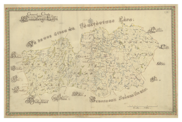 Karta över Kronobergs län, sent 1600-tal.