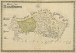 Historisk landskapskarta över Blekinge, sent 1600-tal. (Fri frakt!)