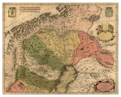 Historisk landskapskarta över Lappland och Norrbotten, 1600-tal (Fri frakt!)