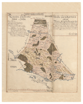 Historisk karta över Tuna och Tunabergs socknar, år 1677