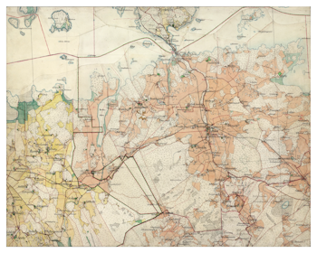 Historisk karta över Kvicksund och Tumbo, ca 1900 (Fri frakt!)