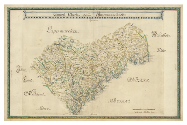 Historisk karta över Ångermanland, sent 1600-tal. (Fri frakt!)