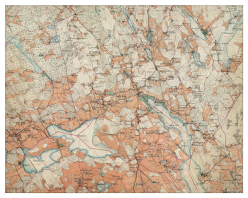 Historisk karta över Runtuna och Ludgo, år 1897-1901 (Fri frakt!)