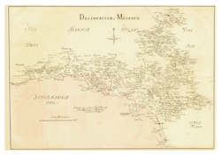 Historisk karta över Mälaren, år 1692