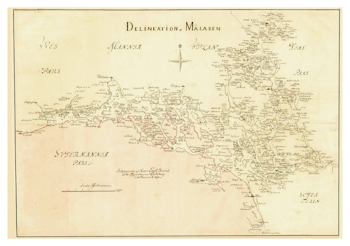 Historisk karta över Mälaren, år 1692