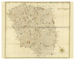 Historisk karta över Norrbärke och Söderbärke socknar, år 1654 (Fri frakt!)
