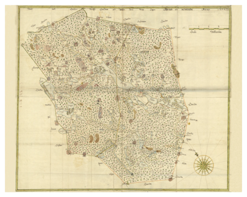 Historisk karta över Norrbärke och Söderbärke socknar, år 1654 (Fri frakt!)