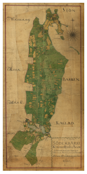Historisk karta över Söderbärke, år 1797 (Fri frakt!)