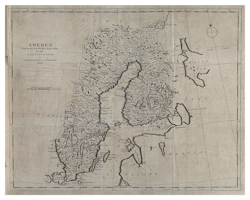 Historisk karta över Sverige, år 1808