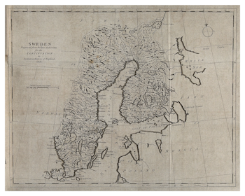 Historisk karta över Sverige, år 1808