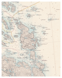 Historisk karta över Singö och Fogdö, år 1878