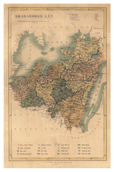 Historisk karta över Skaraborg, år 1869