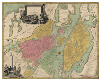Historisk karta över Stockholm, år 1716-1724