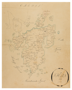 Historisk karta över Tjörn, år 1846