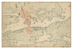 Historisk karta över Stockholm, år 1642