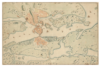 Historisk karta över Stockholm, år 1642