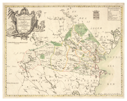 Historisk karta över Västernorrland, år 1769