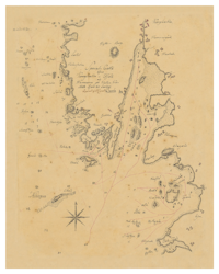 Historisk karta över Kungsbacka fjord, år 1786
