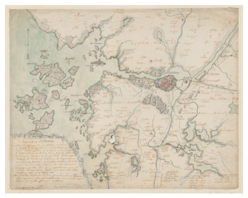 Historisk karta över Göteborgs skärgård, år 1801