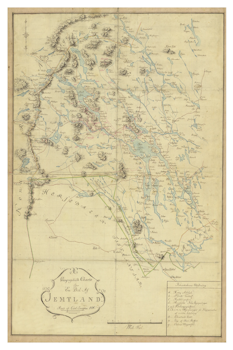 Historisk karta över Jämtland, år 1796