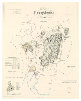 Karta från Kungsbacka, år 1855