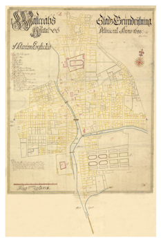 Historisk karta över Västerås, år 1688