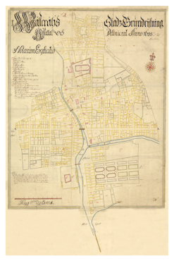 Historisk karta över Västerås, år 1688