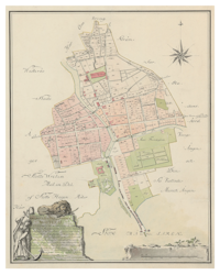 Historisk karta över Västerås, år 1798
