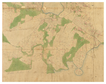 Historisk karta över Änga, år 1821