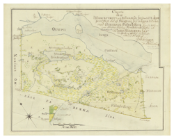 Historisk karta över Björkvattnet (vid Frostviken), år 1786