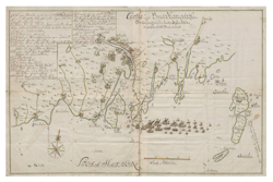 Historisk karta över Umeå och Österfjärden, år 1714