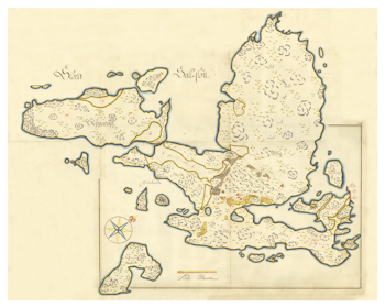 Historisk kartor över Djurö, år 1704