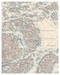 Historisk karta över Djurö och Vindö, år 1877