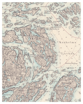 Historisk karta över Djurö och Vindö, år 1877